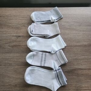 Men's Gray and White Ankle Socks